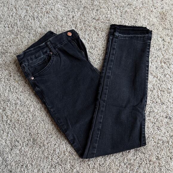 Express Denim - EXPRESS Black Women's Raw Edge Flexx Skinny Jeans Size M 6/8